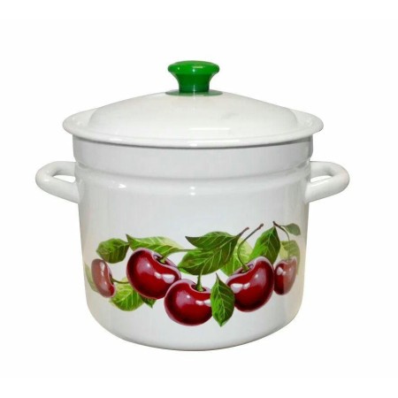 Кастрюля эмалированная цилиндрическая с бортиком 7л