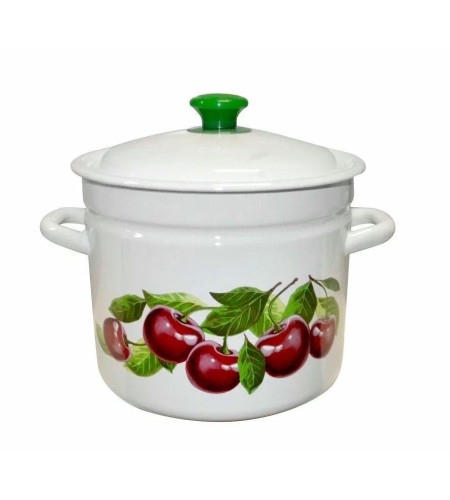 Кастрюля эмалированная цилиндрическая с бортиком 7л